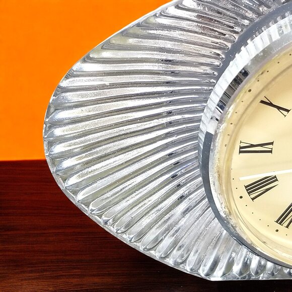 Anna Hutte Bleikristal Mantel Clock Quartz Lead Crystal 24 % Pbo West Germany - Picture 4 of 9